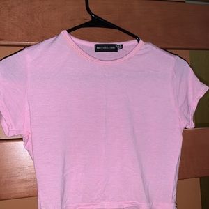 PLT pink crop top